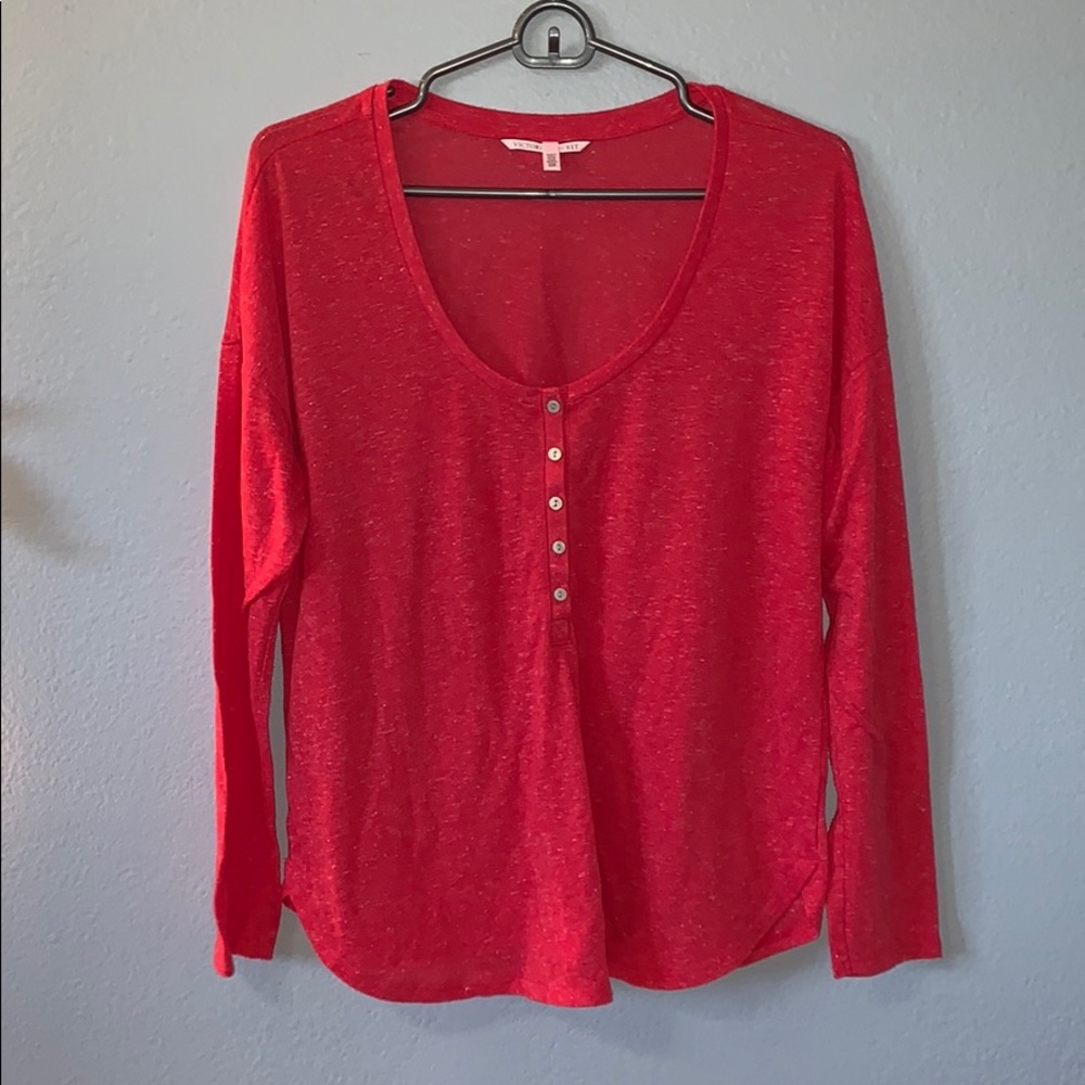 Victoria’s Secret red lounge Henley top size small